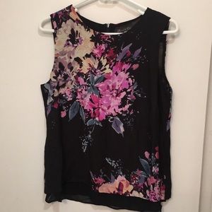 Black and floral tank blouse M